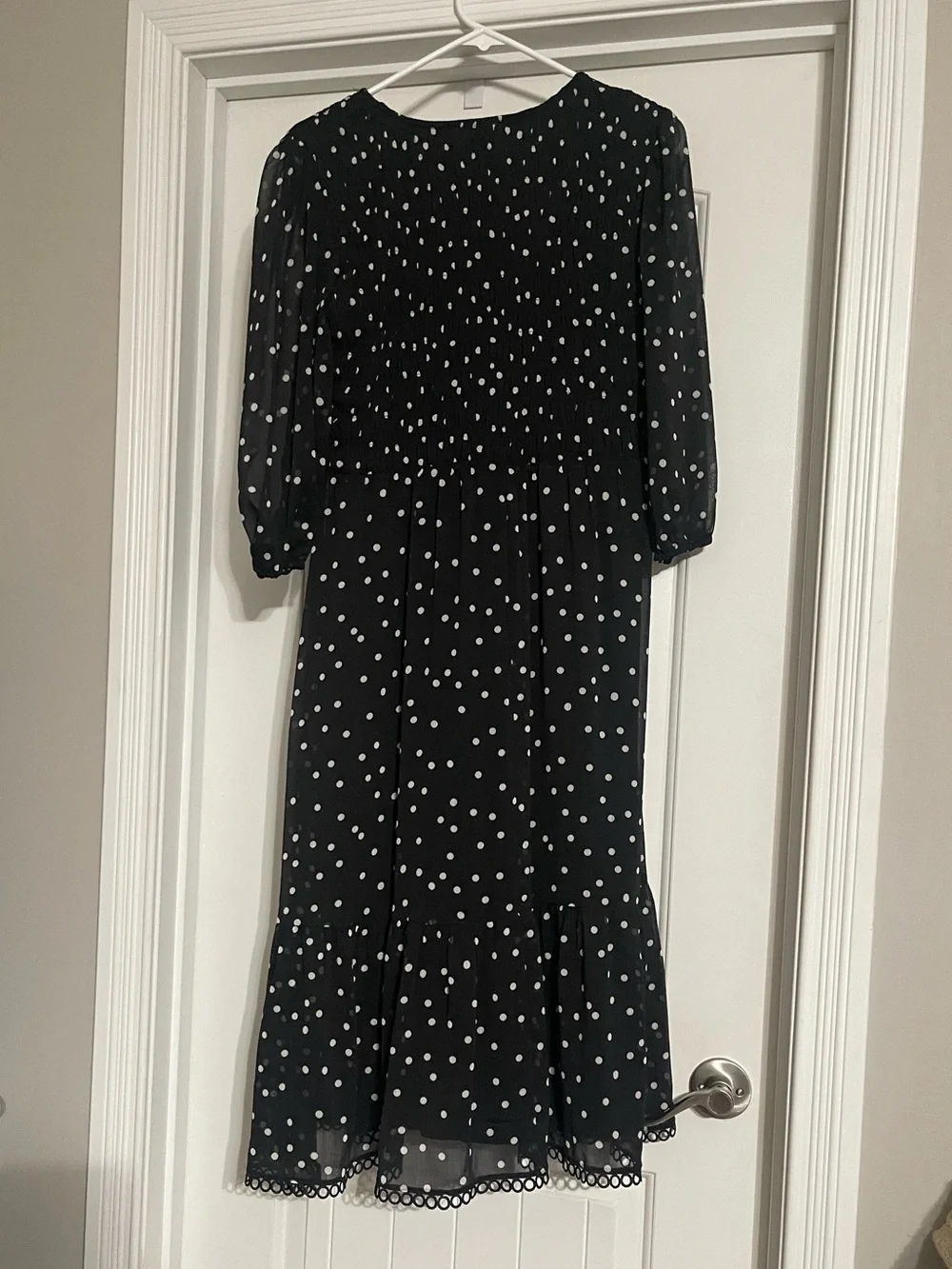 Maurices Black & White Polka Dot Midi Dress - Picture 5 of 9